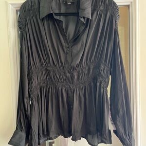 Lumiere Black Button Down Women's Shirt